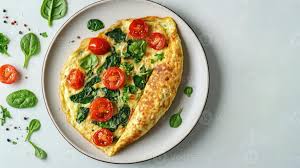 Omelete de Espinafre com Tomate